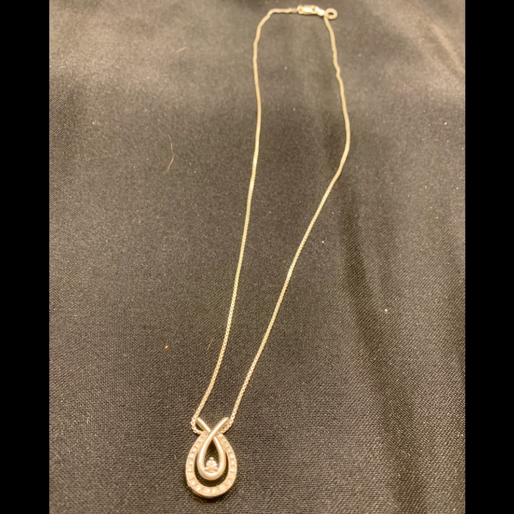 Sterling silver and diamond necklace
